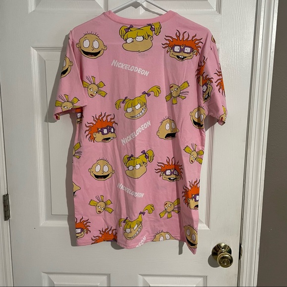 Nickelodeon Rugrats Pink Graphic Printed T Shirt Size M Mens 60% Cotton 40% Poly - Picture 3 of 3